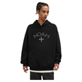 NOAH MARS Loose Thread Splice Hoodie Black Soul Cross American Casual