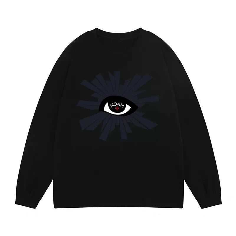 NOAH Cross Print Heavy Cotton Unisex Long Sleeve Tee Matcha Gray