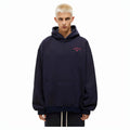 NOAH MARS Men Navy Velvet Splicing Hoodie First Gen Cross Autumn Winter
