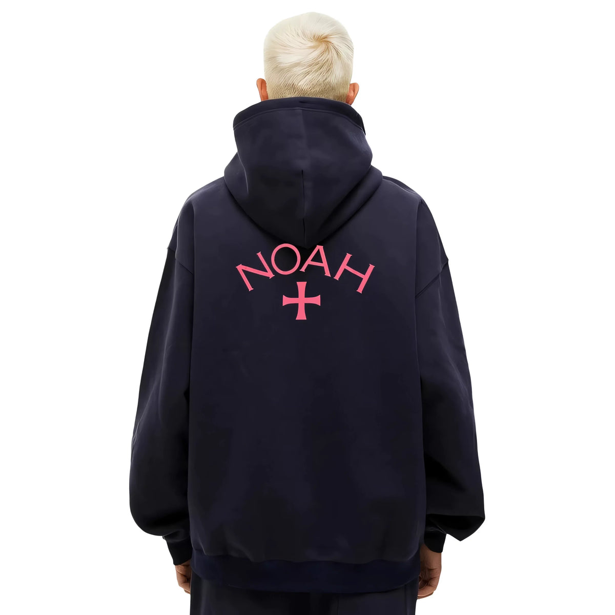 NOAH MARS Men Navy Velvet Splicing Hoodie First Gen Cross Autumn Winter