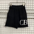 Cole Buxton Black Side Italic CB Logo Shorts