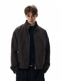 NOAH MARS Old Money Vibe Stand Collar Short Casual Windbreaker Jacket
