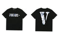 Vlone Abstract Floral "FRIENDS-" Graphic T-Shirt - Black