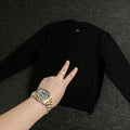 NOAH MARS Men Thread Splice Crew Sweatshirt Back Small Cross Logo American Casual