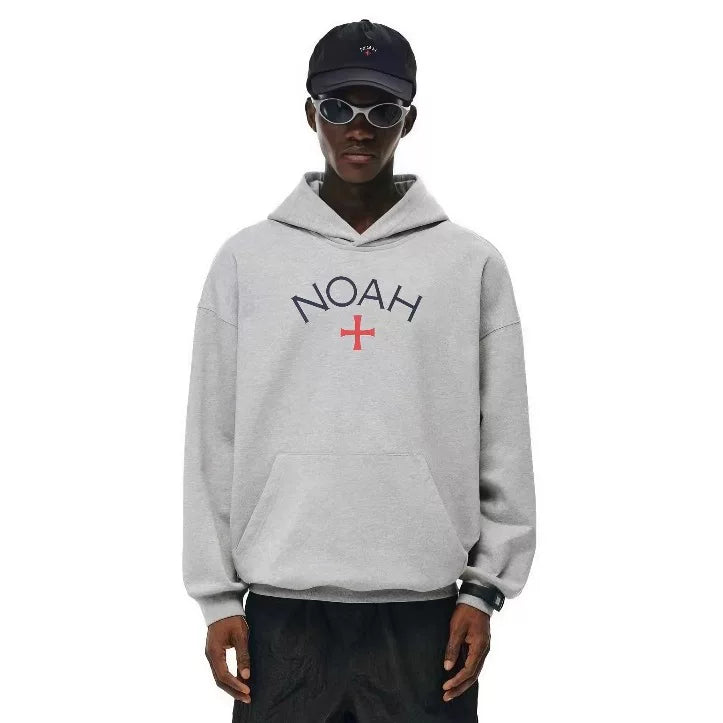 NOAH MARS Grey First Gen Cross Hoodie Men American Casual Loose